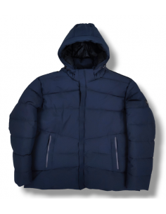 Bomber uomo taglie forti invernale in camoscio da 3xl a 7xl BLU