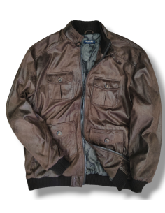 Bomber uomo taglie forti invernale in camoscio da 3xl a 7xl BLU